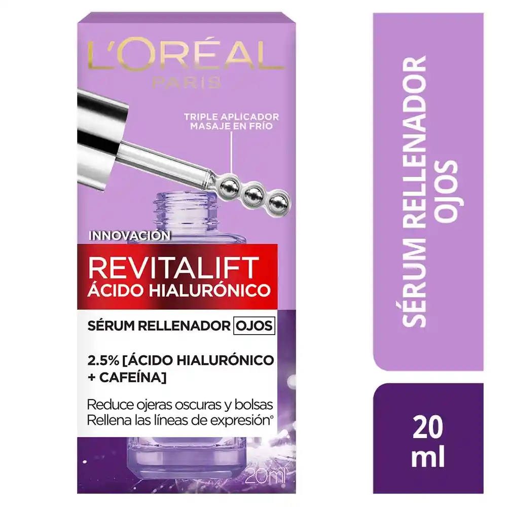 Serum Ojos L'Oréal Paris Revitalift Ácido Hialurónico y cafeína 20ml