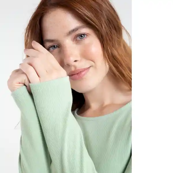  Camiseta Mujer Color Verde Escarchado Claro Talla S Naf-Naf 