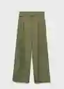 Pantalón Cubi Khaki Talla 38 Mujer Mango