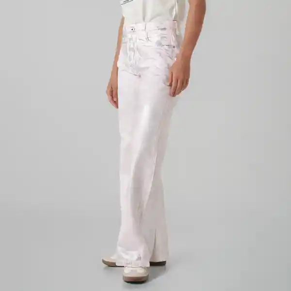 Pantalón Tiro Alto Bota Recta Rosado Talla 10 - 721301