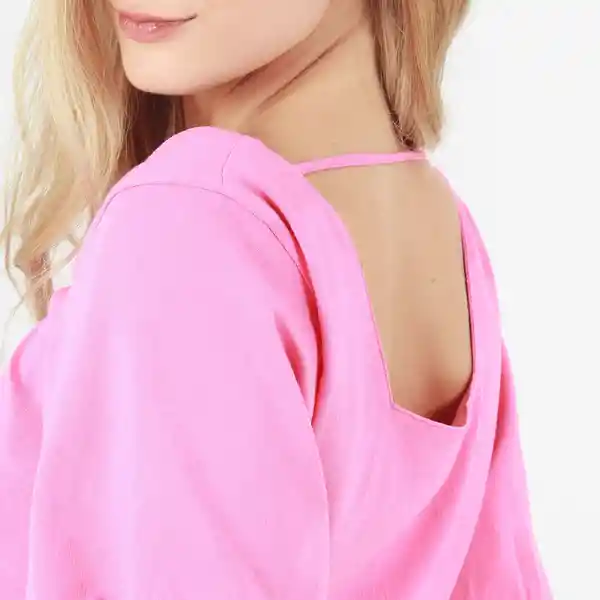 Blusa Cuello u Manga al Codo Rosado Talla S 713115