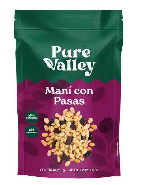 Pure Valley Maní Salado Uvas Pasas