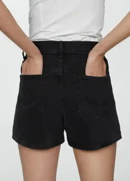 Short Zoe Tejano Negro Talla 42 Mujer Mango