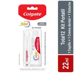 Colgate Kit Crema Dental y Cepillo de Dientes Total Portatil