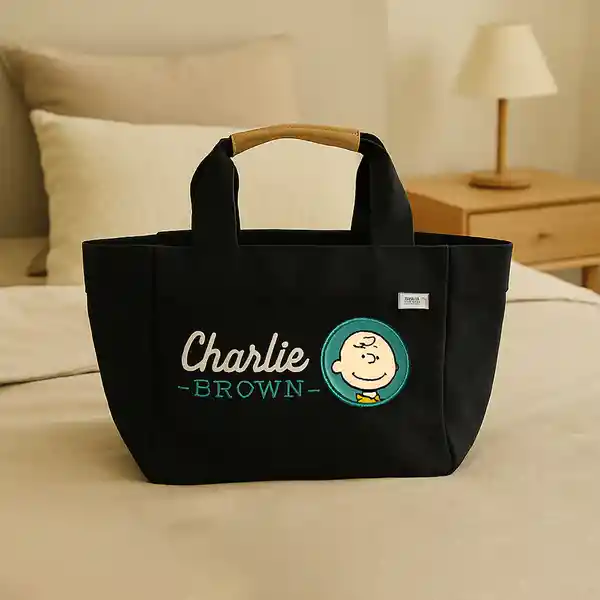 Bolso de Mano Charlie Snoopy Azul Marino Miniso