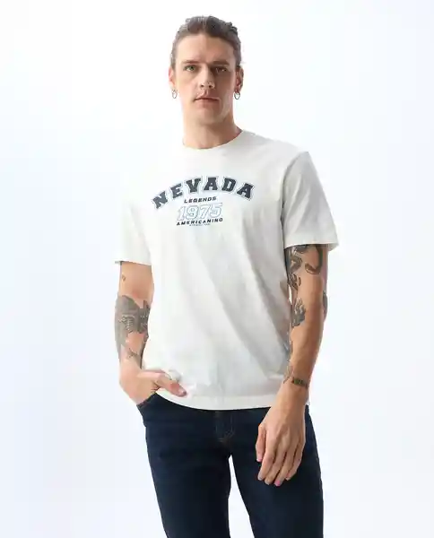 Camiseta Hombre Crudo Talla M 841G023_CRU110606 Americanino