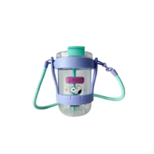 Vaso Plástico Doble Pico y Correa Serie Snoopy 1000 mL Miniso