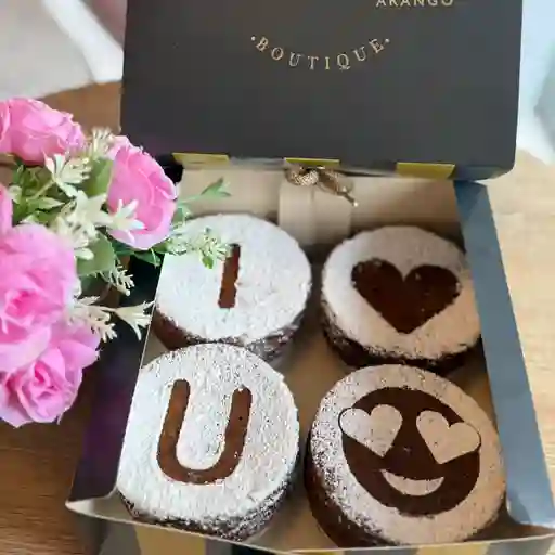 Caja x4 mini brownies - enamorado