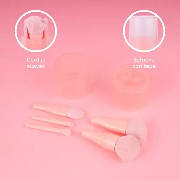 Set de Brochas de Maquillaje Con Estuche Miniso