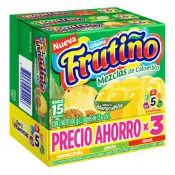   Frutiño  Gelatina En Polvo Maracupina Limon Y Fresa 