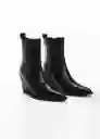 Botines Taco Negro Talla 41 Mujer Mango