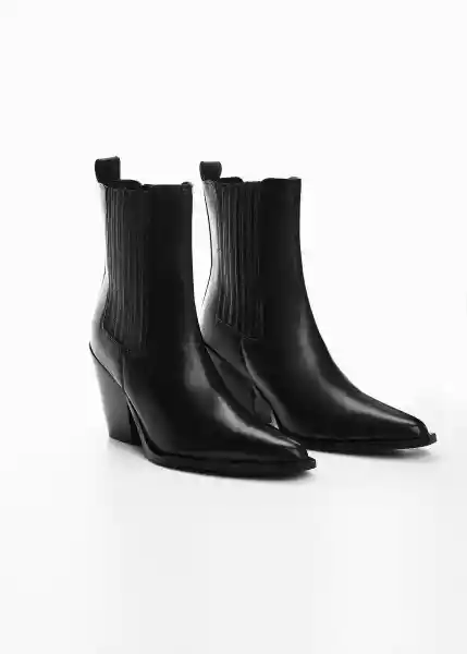 Botines Taco Negro Talla 41 Mujer Mango