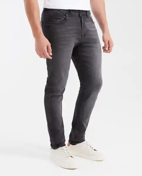 Jean Straight Fit Gris Grafito Ultraoscuro Talla 32/32 Chevignon