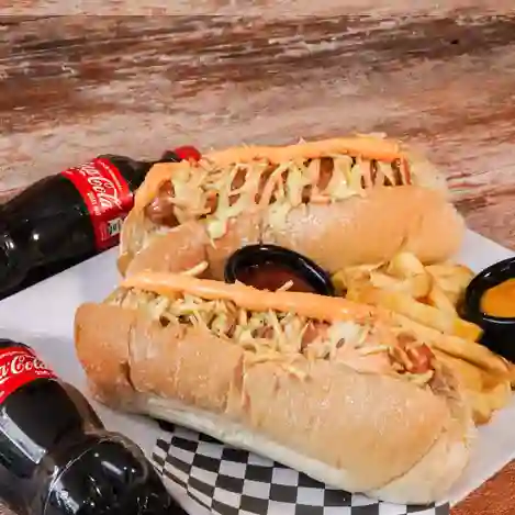 2 Hot Dog Grande + 2 Limonada Frappe 12O