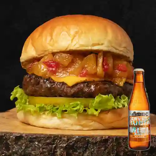 Combo Hamburguesa Kingston + BBC Cajicá Miel 330 ml