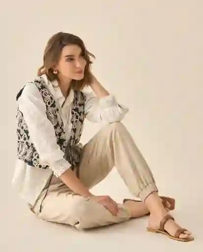 Pantalón Cáfe Barro Medio Talla 12 633G007 Esprit