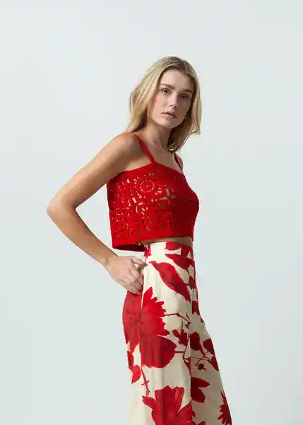 Esqueleto Tejido Mujer Rojo Adrenalina Medio T S 482G038 Naf Naf