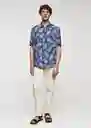 Camisa Pine-H Azul Talla M Hombre Mango