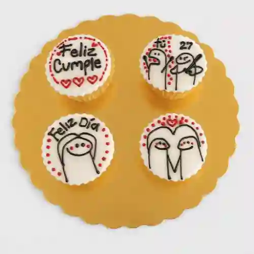Caja de cupcake x4 personalizada