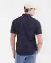 Camisa Dyed Manga Corta Azul Medianoche Ultraoscuro S Chevignon