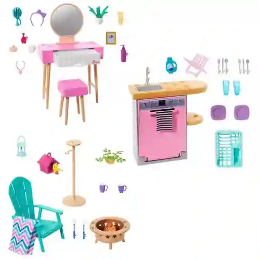 Barbie Muñeca Decoración Con Muebles