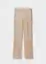 Pantalón Nicole Beige Talla 24 Mujer Mango