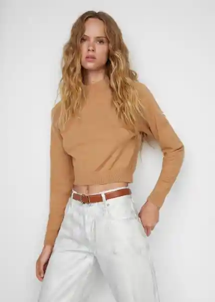 Jersey Percebe Camel Talla M Mujer Mango