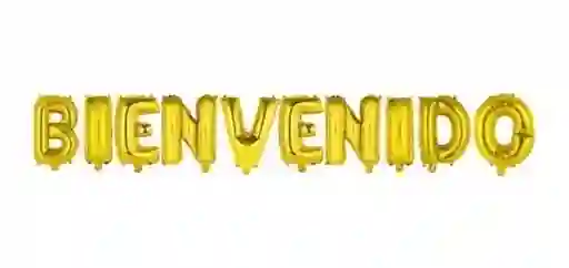 El Tío Letrero Globos Bienvenidos Dorado