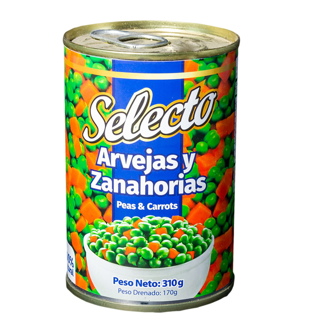 Selecto Arvejas Verdes y Zanahorias Selecto 310 g
