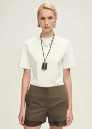 Short Prune Beige Talla 36 Mujer Mango
