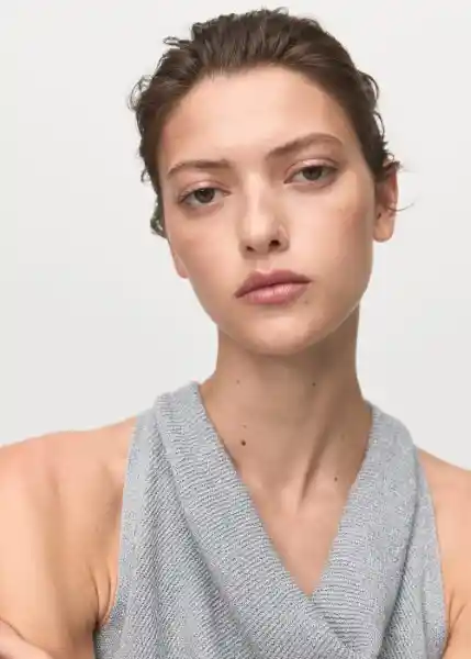 Top Lilius Plata Talla M Mujer Mango