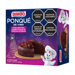 Bimbo Ponqué Vino con Frutas Cristalizadas 400 G