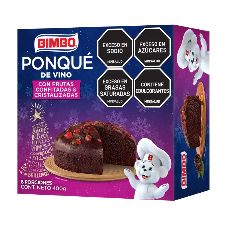 Bimbo Ponqué Vino con Frutas Cristalizadas 400 G