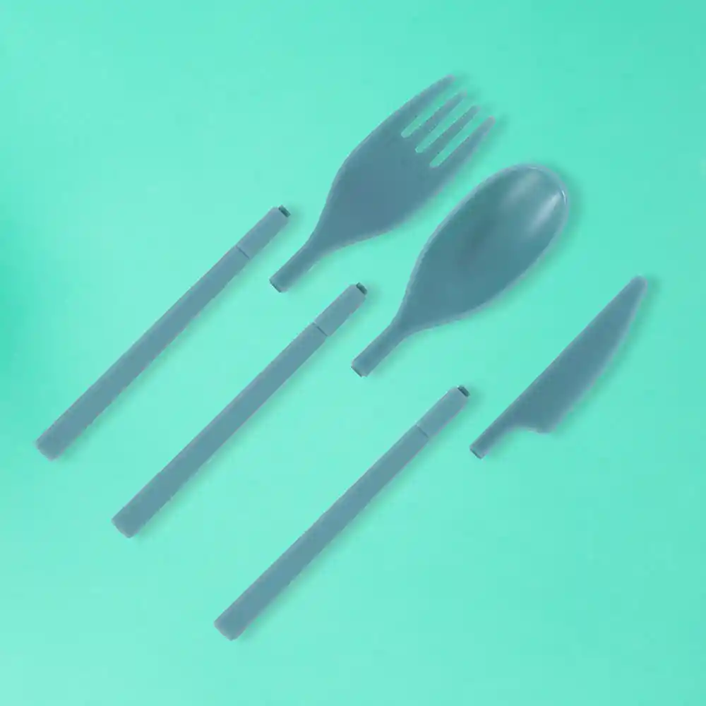 Miniso Kit de Cubiertos de Plástico Desarmables Verde