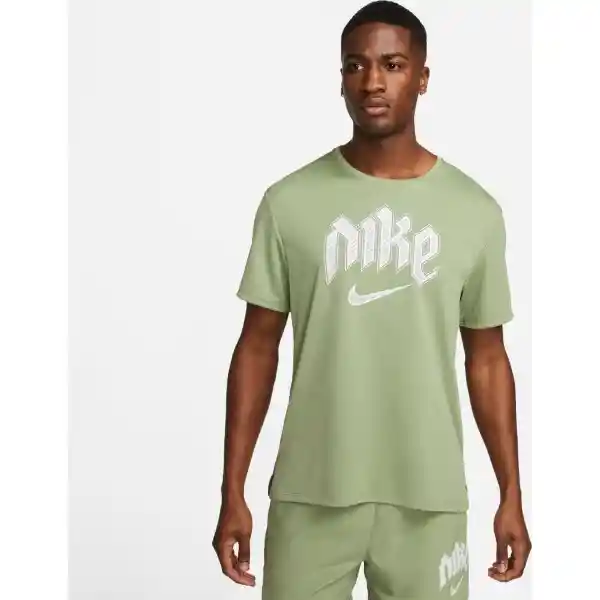 Nike Camiseta Dri-Fit Run Miler Hombre Verde L Ref: DX0839-386