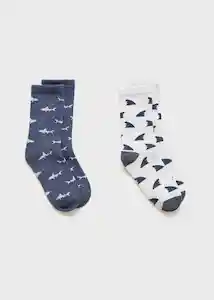 Calcetines Tiburón Navy Talla 21 Niños Mango