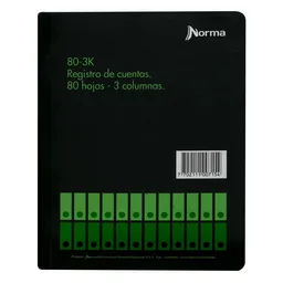 Norma Libro 80-3K 3 Columnas 1/20 80-3K 80 Hojas