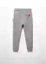 Pantalón Zipper Gris Talla 13 Niños Mango