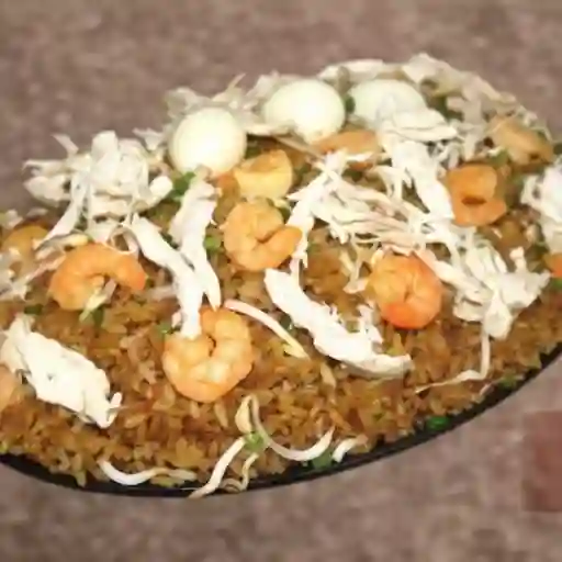 Arroz pollo camaron