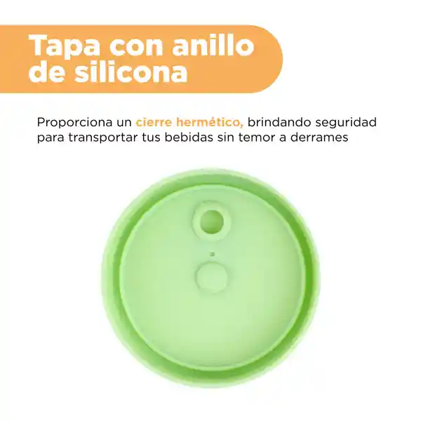 Vaso de Vidrio de Con Tapa de Silicona Verde Miniso