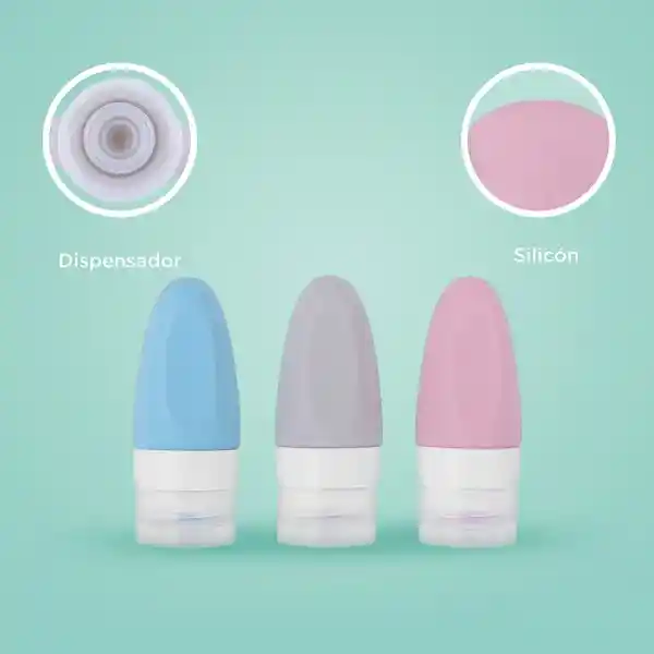 Set Botella de Viaje Forma de Bala 55 mL Miniso