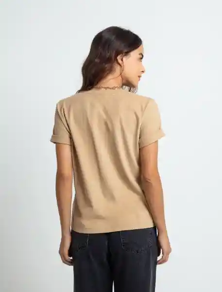 Camiseta Mujer Beige Arcilla Medio Talla S 403F051 Naf Naf