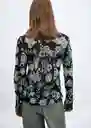 Camisa Salma Negro Talla XL Mujer Mango