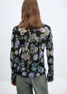 Camisa Salma Negro Talla XL Mujer Mango