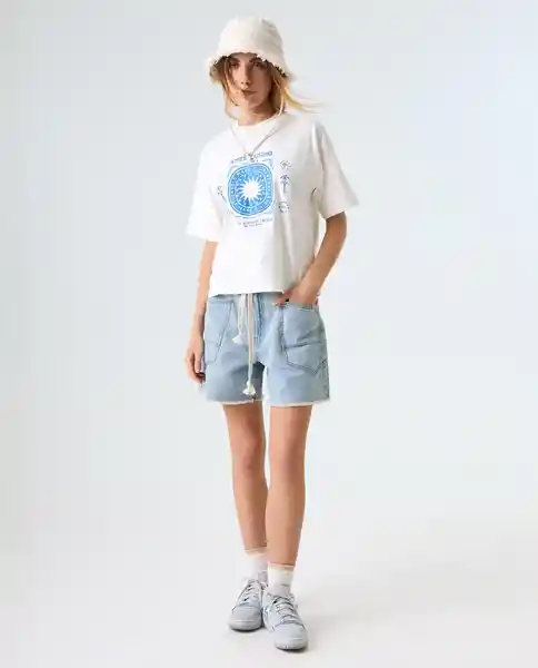 Camiseta Mujer Crudo Talla XS 602G001_CRU110606 Americanino