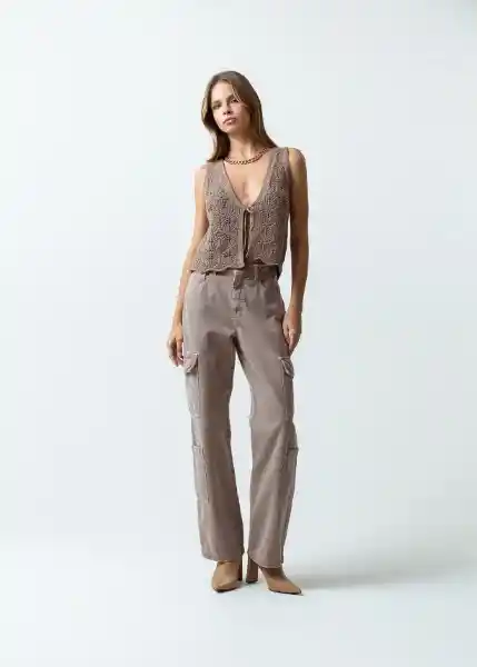 Pantalón Mujer Gris Fungi Medio 8 431G362 Naf Naf