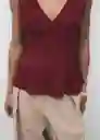 Top Pep Burdeos Talla S Mujer Mango
