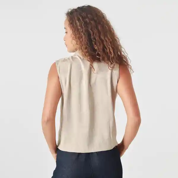 Blusa Cuello Neru Manga Sisa Café Talla S 727280