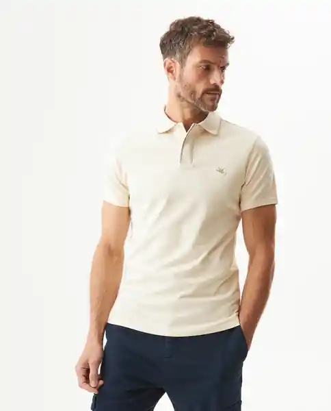 Camiseta Polo Contrast Zip Knob Crudo Cisne Claro T L Chevignon
