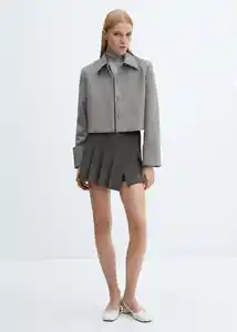 Falda Brit Gris Talla 38 Mujer Mango